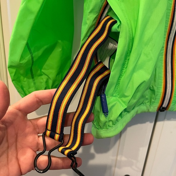 Kids K-Way Rain Jacket Neon Green Packable Size 4 Years - Picture 6 of 15
